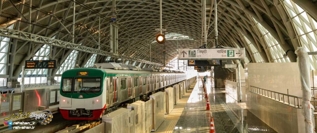 نمایی از ایستگاه افتتاح شده متروی داکا