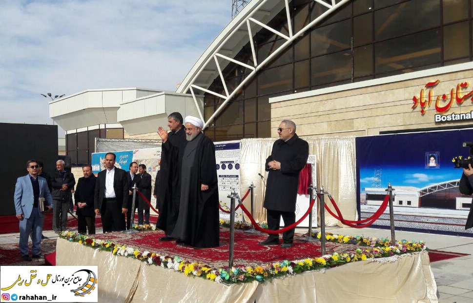 آیین افتتاح راه آهن میانه - بستان آباد با حضور رئیس جمهور