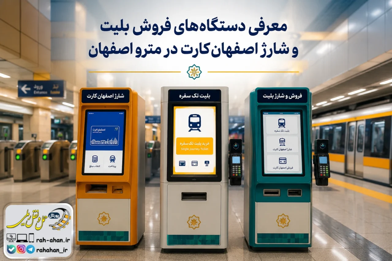 معرفی دستگاه‌های فروش بلیت و شارژ اصفهان‌کارت در مترو اصفهان